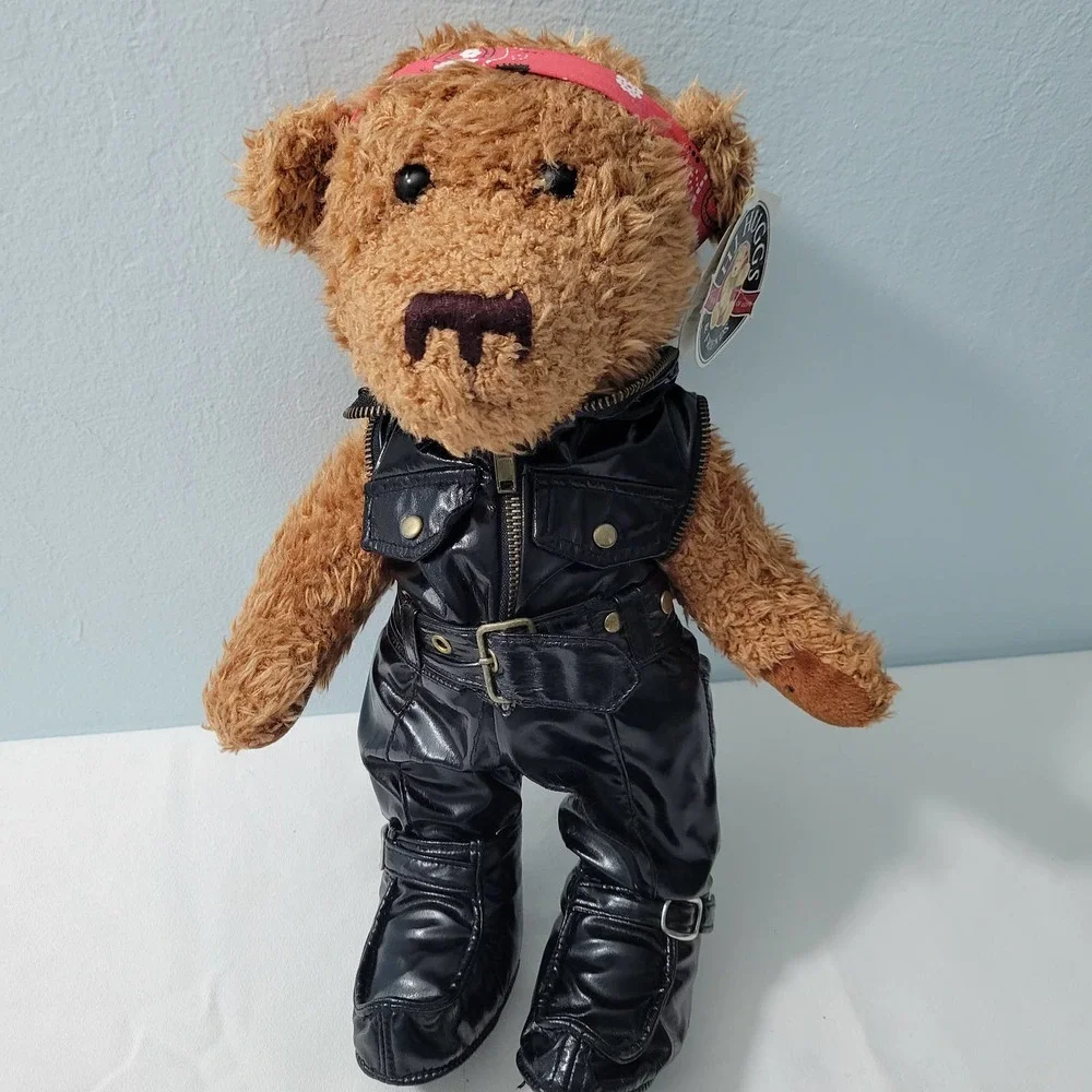 H.J. Hugs Biker Stuff Brown Bear Plush in Faux Leather Jumpsuit & Boots 3223-3 - Picture 7 of 7